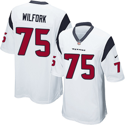 Men's Game Vince Wilfork Nike Jersey White Road - #75 NFL Houston Texans